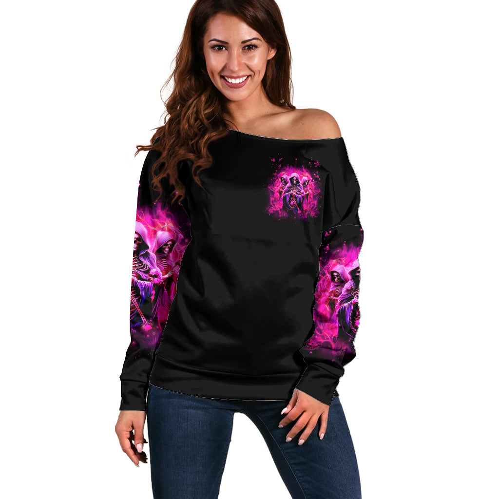 Witch Skull Off Shoulder Sweater Don't Try To Figure Me Out I'm A Special Kind Of Twisted - Wonder Print Shop