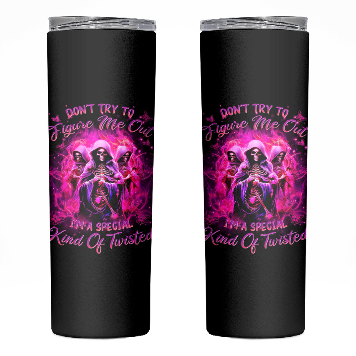 Witch Skull Skinny Tumbler Don't Try To Figure Me Out I'm A Special Kind Of Twisted - Wonder Print Shop