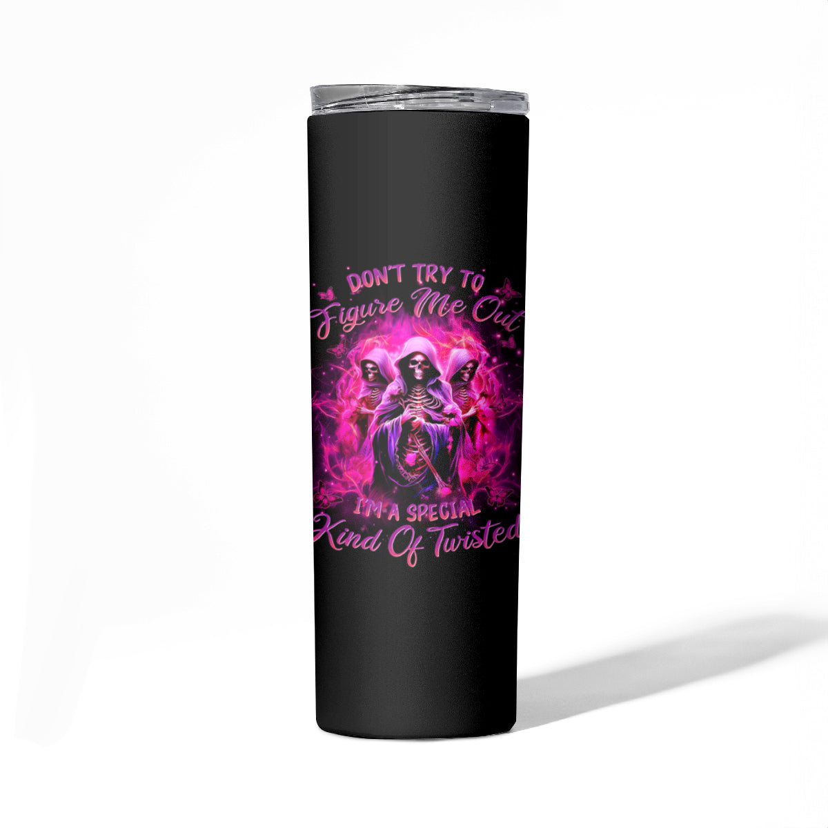 Witch Skull Skinny Tumbler Don't Try To Figure Me Out I'm A Special Kind Of Twisted - Wonder Print Shop