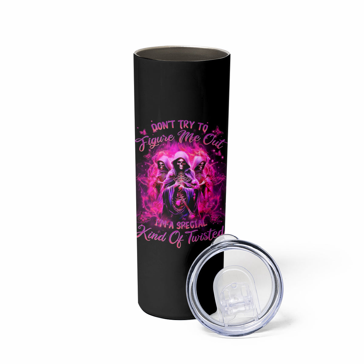 Witch Skull Skinny Tumbler Don't Try To Figure Me Out I'm A Special Kind Of Twisted - Wonder Print Shop