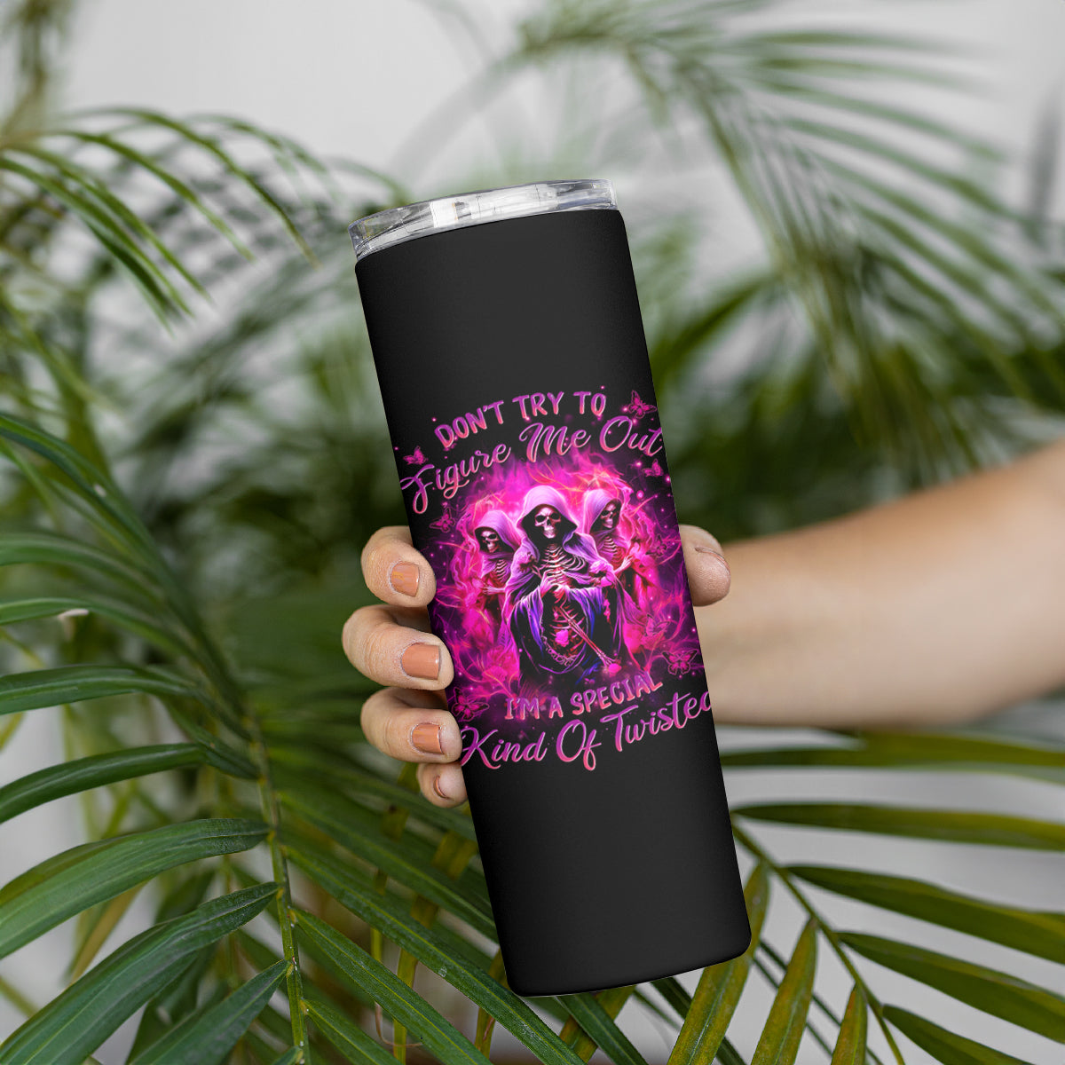 Witch Skull Skinny Tumbler Don't Try To Figure Me Out I'm A Special Kind Of Twisted - Wonder Print Shop