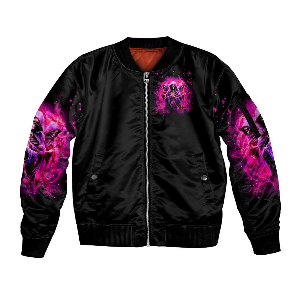 Witch Skull Sleeve Zip Bomber Jacket Don't Try To Figure Me Out I'm A Special Kind Of Twisted - Wonder Print Shop
