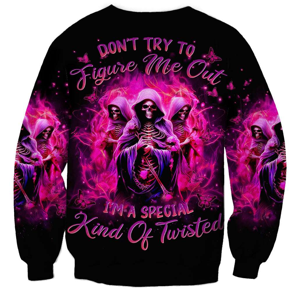 Witch Skull Sweatshirt Don't Try To Figure Me Out I'm A Special Kind Of Twisted - Wonder Print Shop