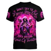 Witch Skull Women V Neck T Shirt Don't Try To Figure Me Out I'm A Special Kind Of Twisted - Wonder Print Shop