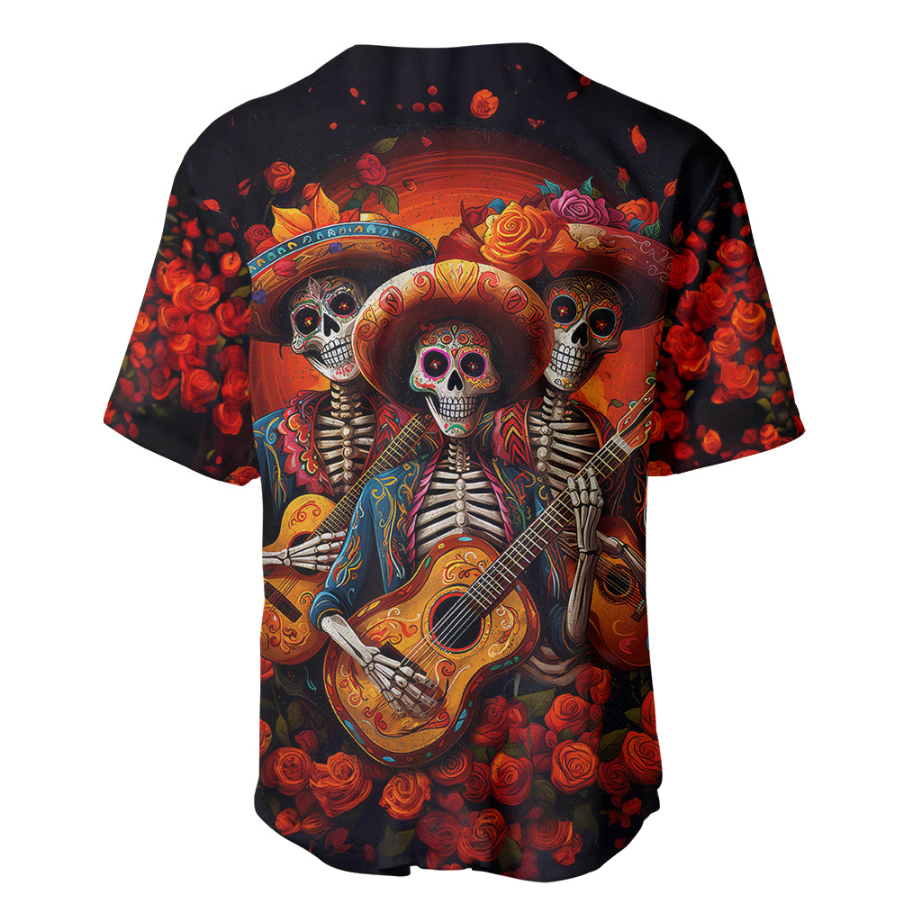 Day of Dead Skull Baseball Jersey Sugar Skull Band Skeleton - Wonder Print Shop