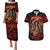 Day of Dead Skull Couples Matching Puletasi Dress and Hawaiian Shirt Sugar Skull Band Skeleton - Wonder Print Shop