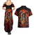 Day of Dead Skull Couples Matching Summer Maxi Dress and Hawaiian Shirt Sugar Skull Band Skeleton - Wonder Print Shop