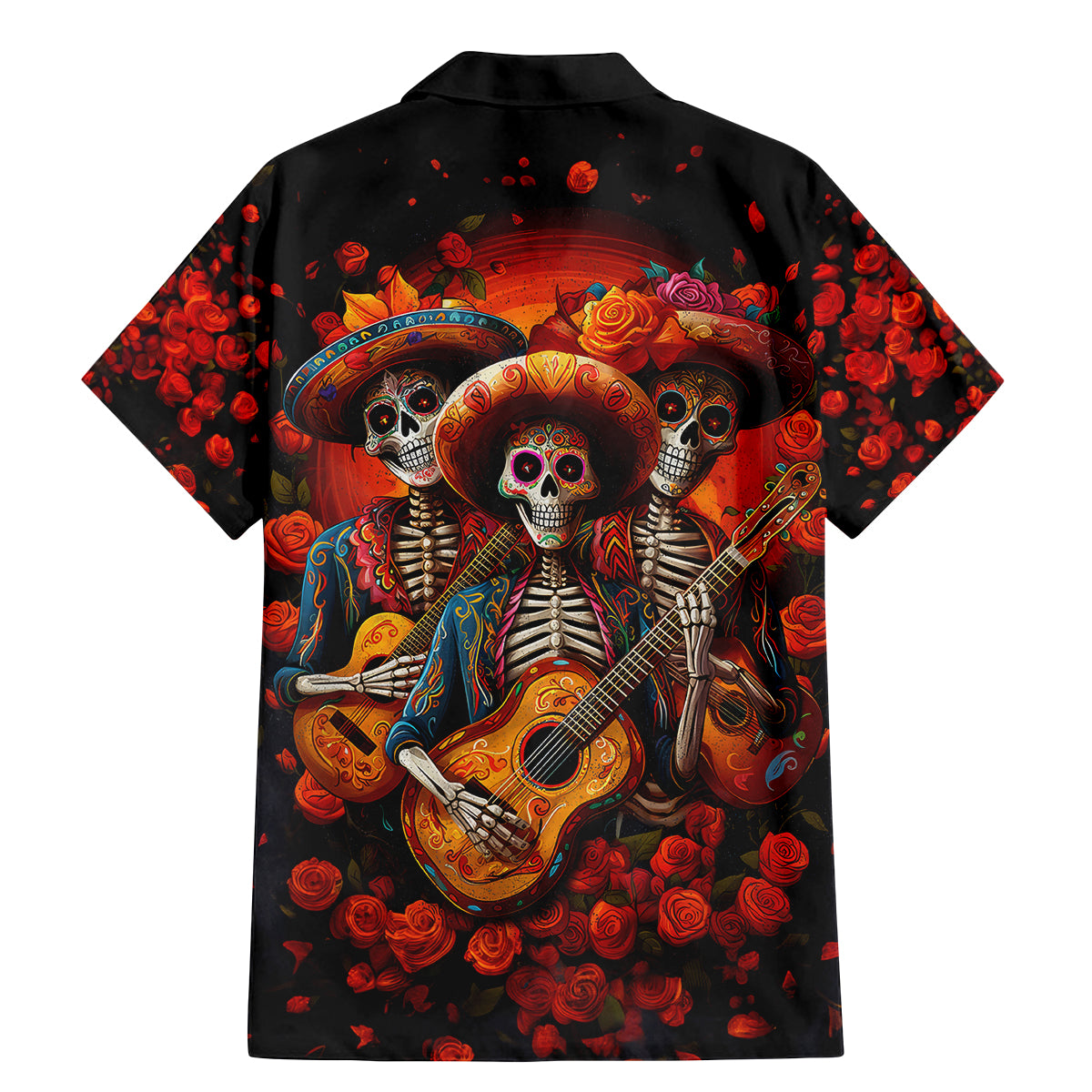 Day of Dead Skull Family Matching Mermaid Dress and Hawaiian Shirt Sugar Skull Band Skeleton - Wonder Print Shop