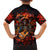 Day of Dead Skull Family Matching Off Shoulder Maxi Dress and Hawaiian Shirt Sugar Skull Band Skeleton - Wonder Print Shop
