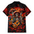 Day of Dead Skull Family Matching Off Shoulder Maxi Dress and Hawaiian Shirt Sugar Skull Band Skeleton - Wonder Print Shop