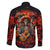 Day of Dead Skull Family Matching Off Shoulder Maxi Dress and Hawaiian Shirt Sugar Skull Band Skeleton - Wonder Print Shop