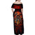 Day of Dead Skull Family Matching Off Shoulder Maxi Dress and Hawaiian Shirt Sugar Skull Band Skeleton - Wonder Print Shop
