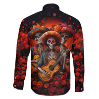 Day of Dead Skull Family Matching Puletasi Dress and Hawaiian Shirt Sugar Skull Band Skeleton - Wonder Print Shop
