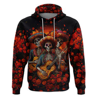 Day of Dead Skull Hoodie Sugar Skull Band Skeleton - Wonder Print Shop