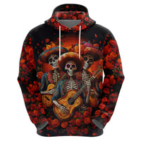 Day of Dead Skull Hoodie Sugar Skull Band Skeleton - Wonder Print Shop