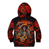 Day of Dead Skull Kid Hoodie Sugar Skull Band Skeleton - Wonder Print Shop