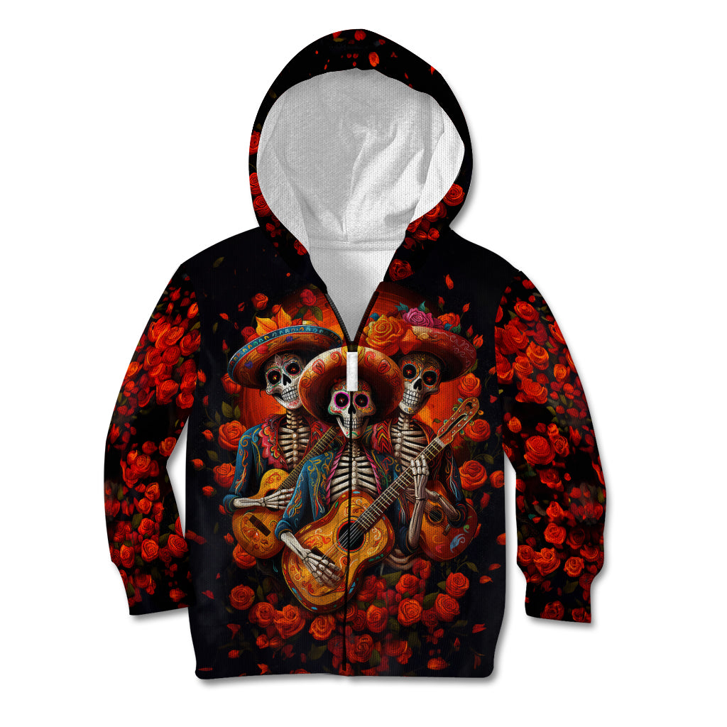 Day of Dead Skull Kid Hoodie Sugar Skull Band Skeleton - Wonder Print Shop