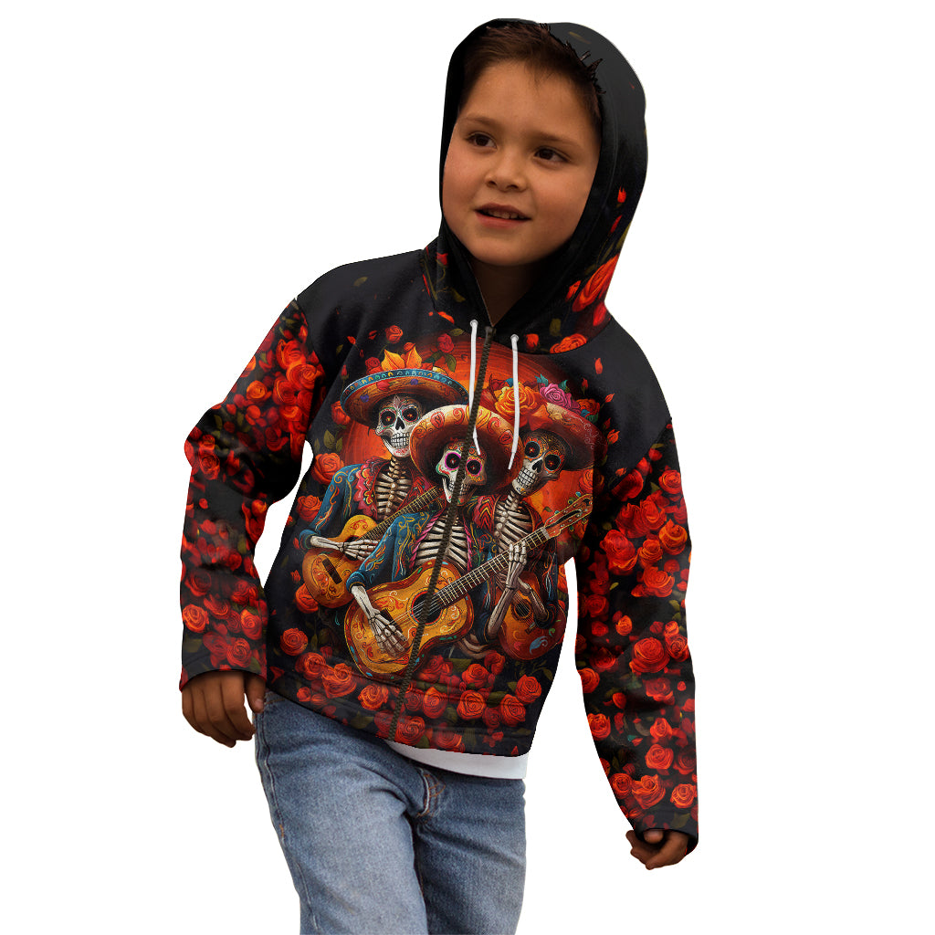 Day of Dead Skull Kid Hoodie Sugar Skull Band Skeleton - Wonder Print Shop