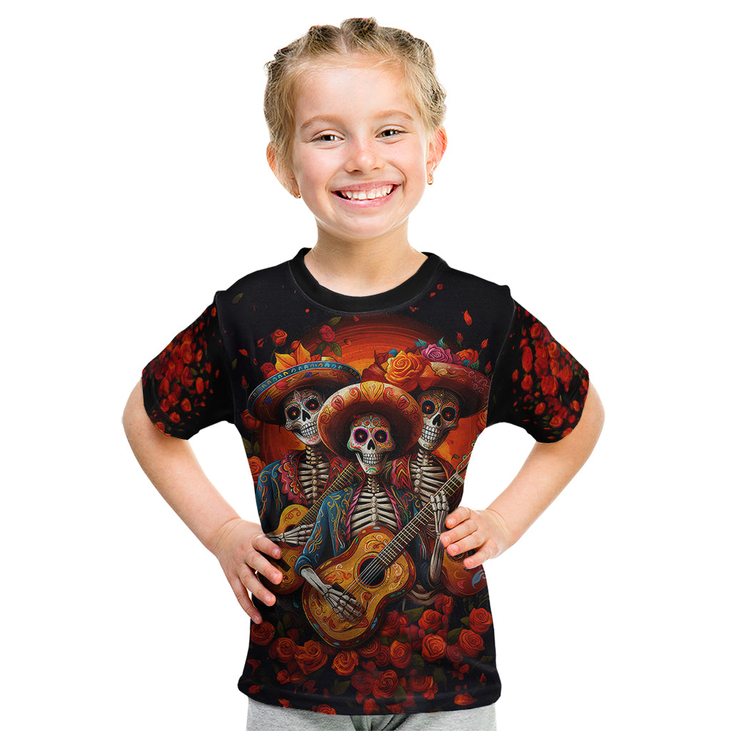 Day of Dead Skull Kid T Shirt Sugar Skull Band Skeleton - Wonder Print Shop