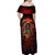 Day of Dead Skull Off Shoulder Maxi Dress Sugar Skull Band Skeleton - Wonder Print Shop
