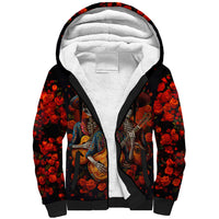 Day of Dead Skull Sherpa Hoodie Sugar Skull Band Skeleton - Wonder Print Shop