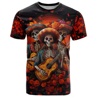 Day of Dead Skull T Shirt Sugar Skull Band Skeleton - Wonder Print Shop