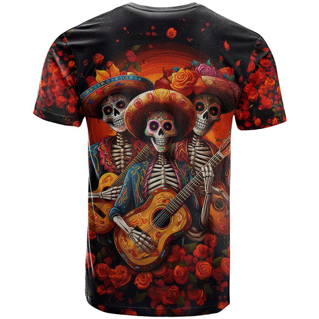 Day of Dead Skull T Shirt Sugar Skull Band Skeleton - Wonder Print Shop