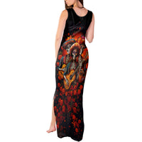 Day of Dead Skull Tank Maxi Dress Sugar Skull Band Skeleton - Wonder Print Shop