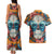 Day of Dead Skull Couples Matching Tank Maxi Dress and Hawaiian Shirt Sugar Skull Butterfly - Wonder Print Shop
