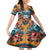 Day of Dead Skull Family Matching Off Shoulder Maxi Dress and Hawaiian Shirt Sugar Skull Butterfly - Wonder Print Shop