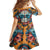 Day of Dead Skull Family Matching Off Shoulder Maxi Dress and Hawaiian Shirt Sugar Skull Butterfly - Wonder Print Shop