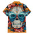 Day of Dead Skull Family Matching Off Shoulder Maxi Dress and Hawaiian Shirt Sugar Skull Butterfly - Wonder Print Shop