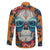 Day of Dead Skull Family Matching Off Shoulder Maxi Dress and Hawaiian Shirt Sugar Skull Butterfly - Wonder Print Shop