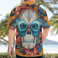 Day of Dead Skull Hawaiian Shirt Sugar Skull Butterfly - Wonder Print Shop