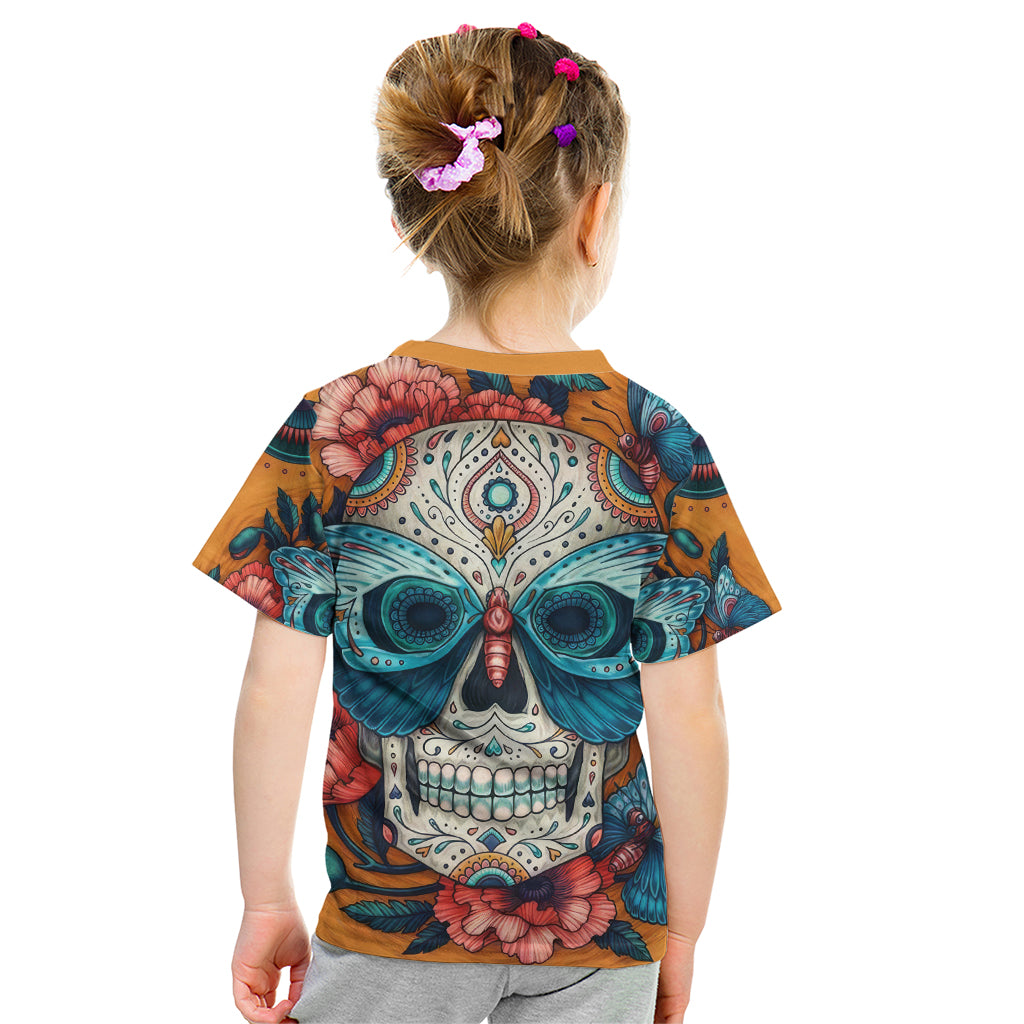Day of Dead Skull Kid T Shirt Sugar Skull Butterfly - Wonder Print Shop
