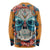 Day of Dead Skull Long Sleeve Shirt Sugar Skull Butterfly - Wonder Print Shop