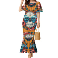 Day of Dead Skull Mermaid Dress Sugar Skull Butterfly - Wonder Print Shop
