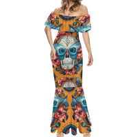Day of Dead Skull Mermaid Dress Sugar Skull Butterfly - Wonder Print Shop
