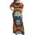 Day of Dead Skull Off Shoulder Maxi Dress Sugar Skull Butterfly - Wonder Print Shop