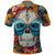 Day of Dead Skull Polo Shirt Sugar Skull Butterfly - Wonder Print Shop