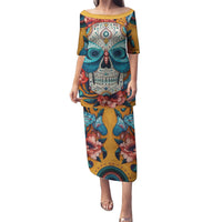 Day of Dead Skull Puletasi Sugar Skull Butterfly - Wonder Print Shop