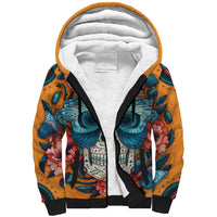 Day of Dead Skull Sherpa Hoodie Sugar Skull Butterfly - Wonder Print Shop