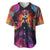 Day of Dead Lady Baseball Jersey Sugar Skull Flame Lady - Wonder Print Shop