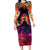 Day of Dead Lady Family Matching Long Sleeve Bodycon Dress and Hawaiian Shirt Sugar Skull Flame Lady - Wonder Print Shop