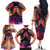 Day of Dead Lady Family Matching Off Shoulder Long Sleeve Dress and Hawaiian Shirt Sugar Skull Flame Lady - Wonder Print Shop