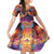 Day of Dead Lady Family Matching Off Shoulder Short Dress and Hawaiian Shirt Sugar Skull Flame Lady - Wonder Print Shop