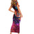 Day of Dead Lady Family Matching Short Sleeve Bodycon Dress and Hawaiian Shirt Sugar Skull Flame Lady - Wonder Print Shop