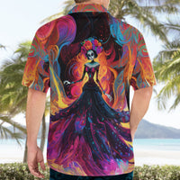 Day of Dead Lady Hawaiian Shirt Sugar Skull Flame Lady - Wonder Print Shop