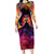 Day of Dead Lady Long Sleeve Bodycon Dress Sugar Skull Flame Lady - Wonder Print Shop