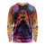 Day of Dead Lady Long Sleeve Shirt Sugar Skull Flame Lady - Wonder Print Shop
